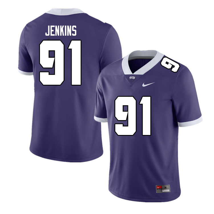 Men #91 Patrick Jenkins TCU Horned Frogs College Football Jerseys Sale-Purple